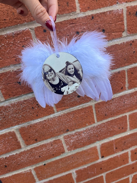 Personalised Angel Wing Christmas Bauble