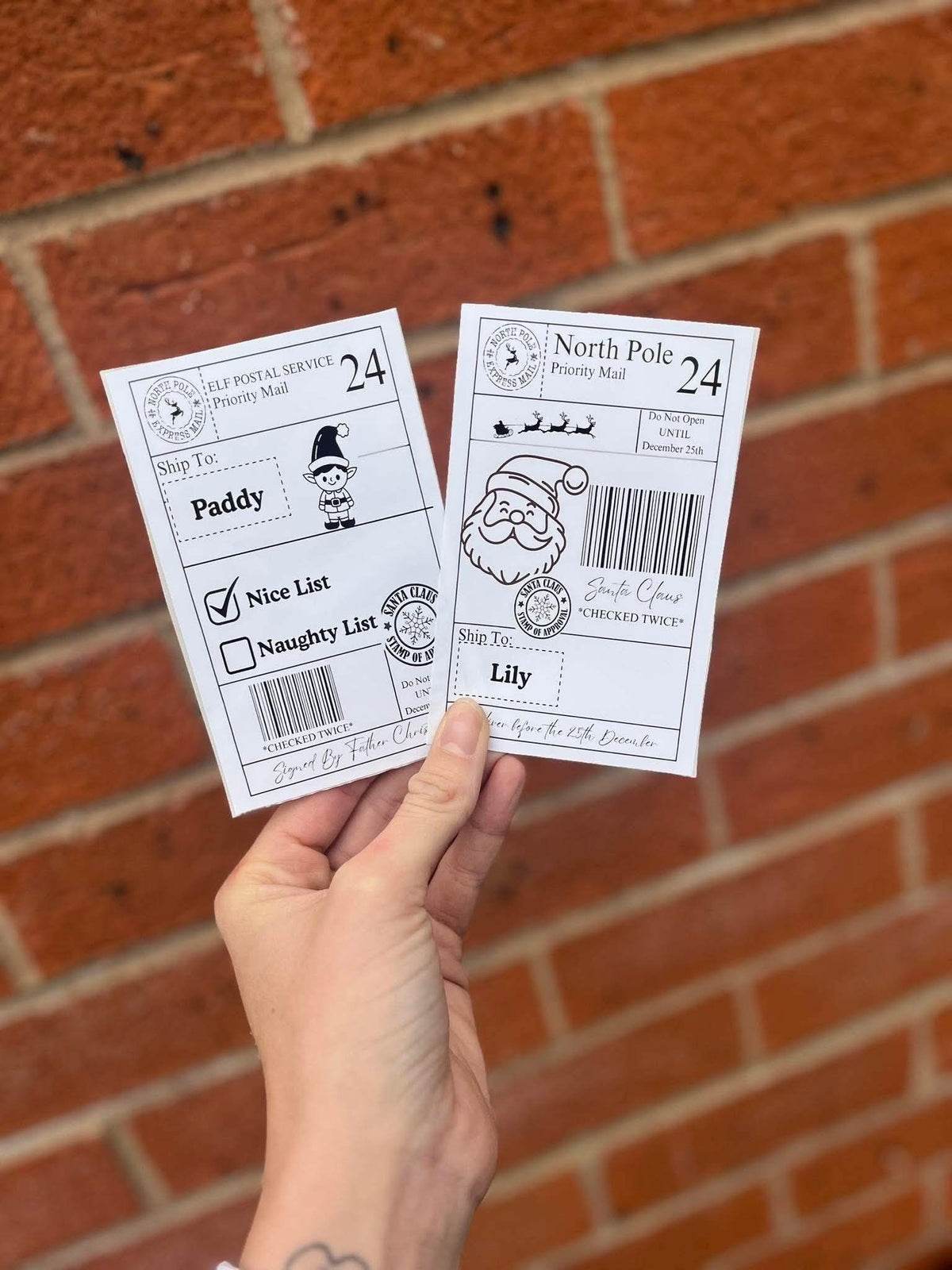 Personalised Santa Mail Christmas Labels