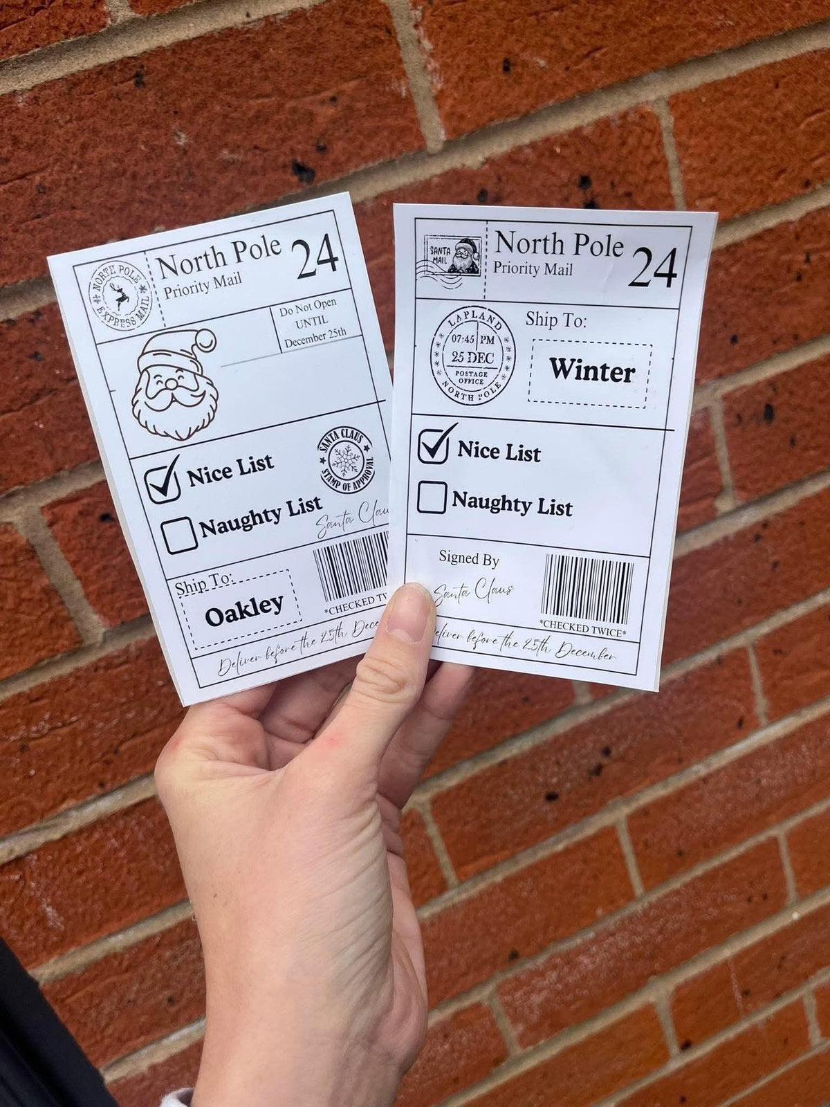 Personalised Santa Mail Christmas Labels