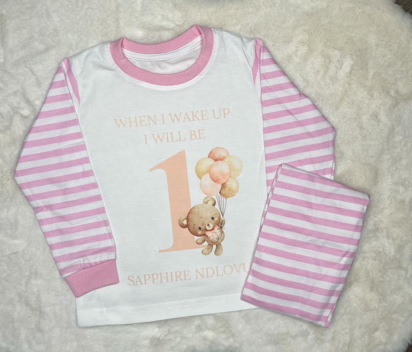 Personalised When I Wake Up Bear Birthday Pyjamas