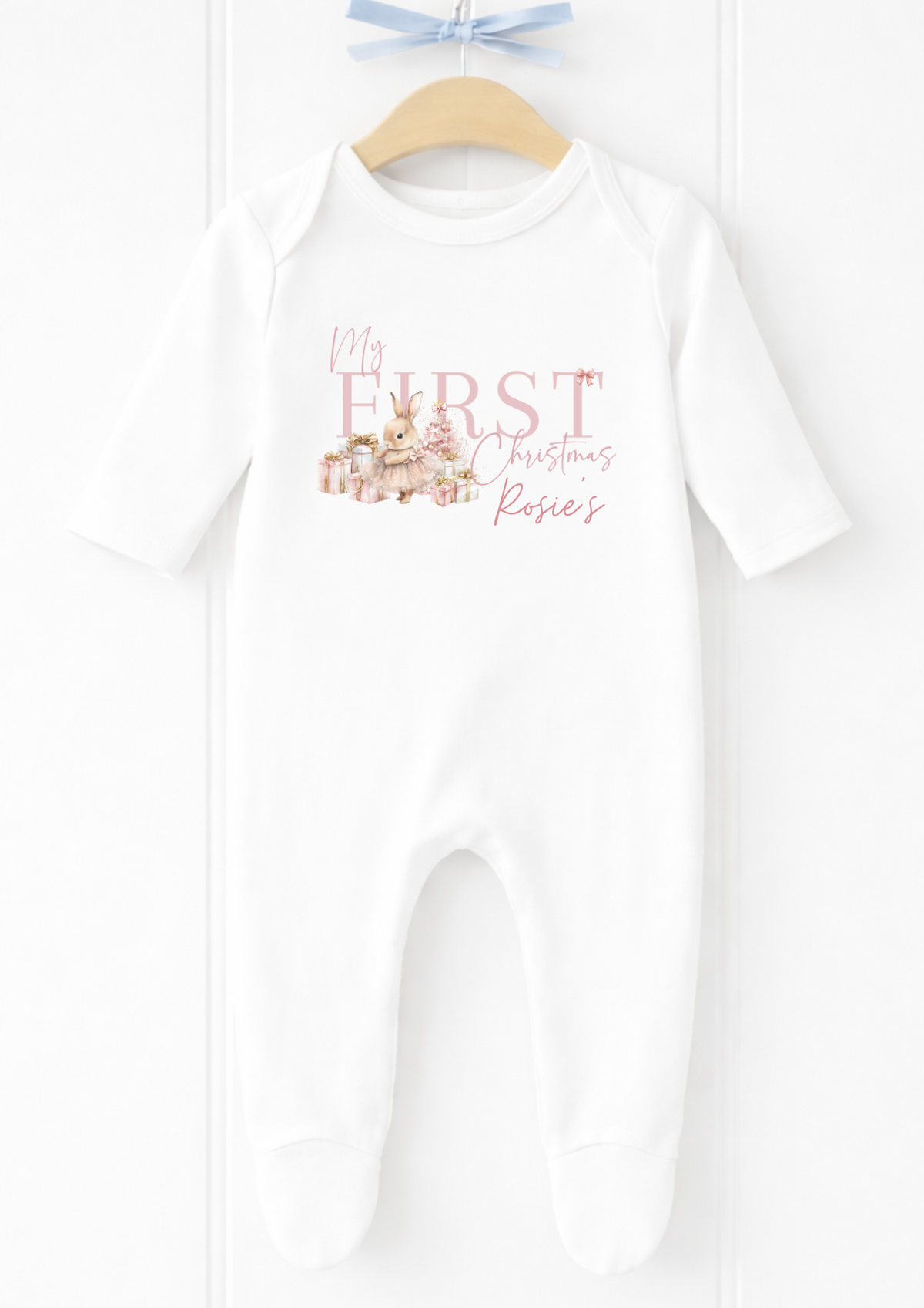 Personalised My First Christmas nutcracker baby sleepsuit and vest