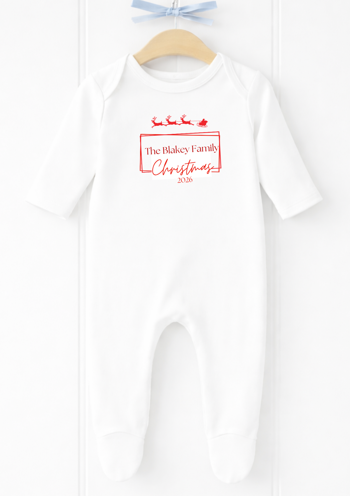 Personalised most wonderful Christmas baby sleepsuit and vest