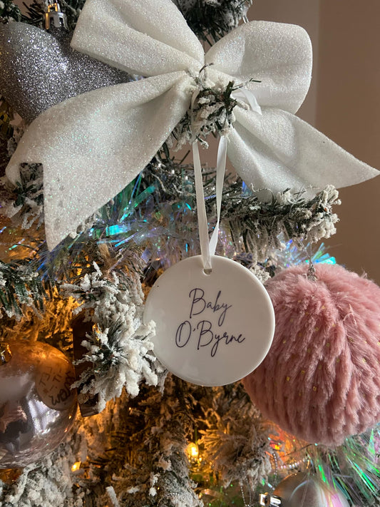 Personalised Ceramic Christmas Bauble-New Home, Family Names, Baby’s First Christmas