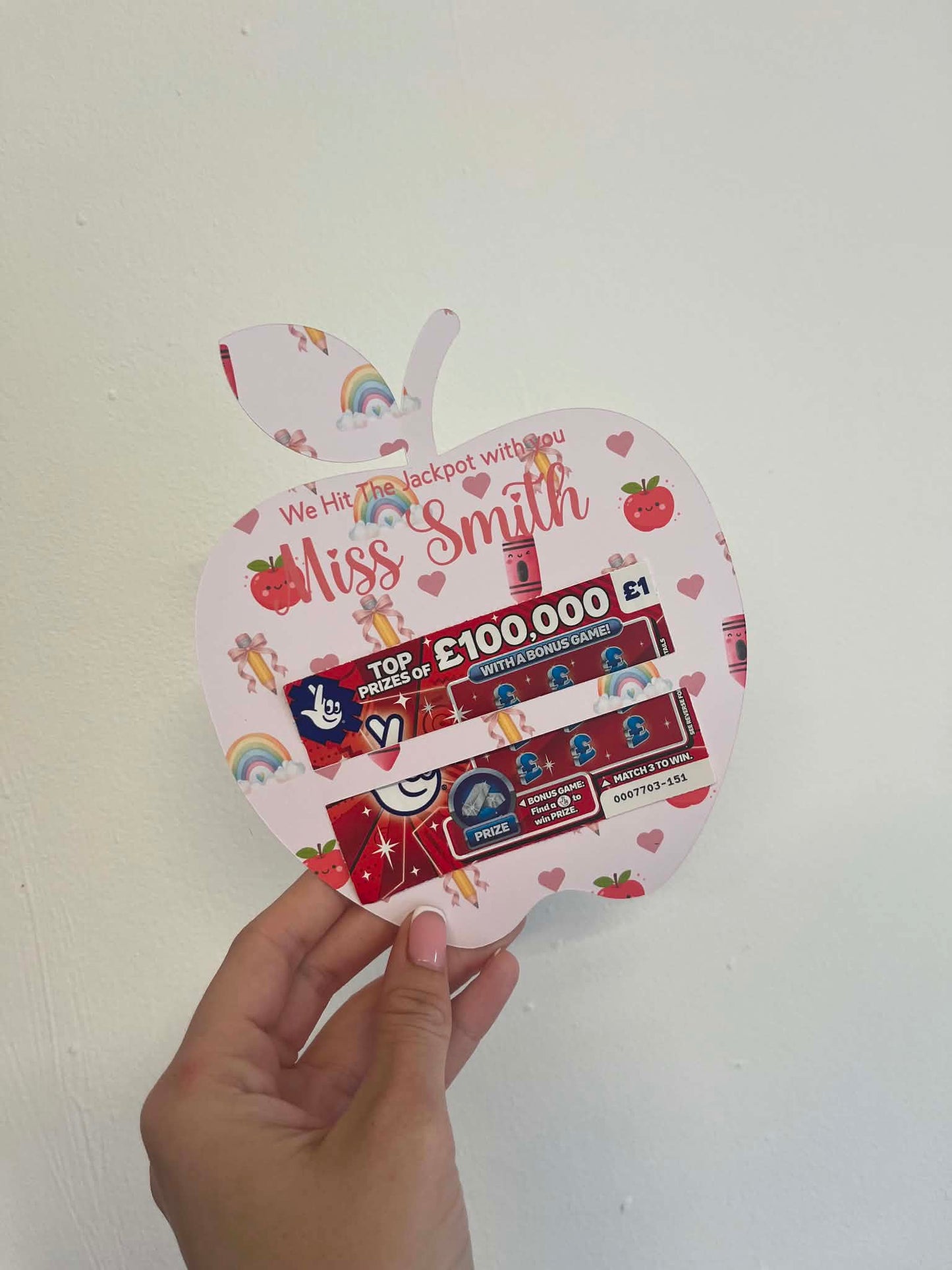 Personalised Thank You Teacher Gift Card Holder -Pink