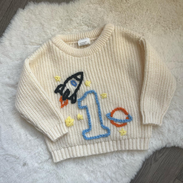 Hand Embroidery Children's Birthday Jumper