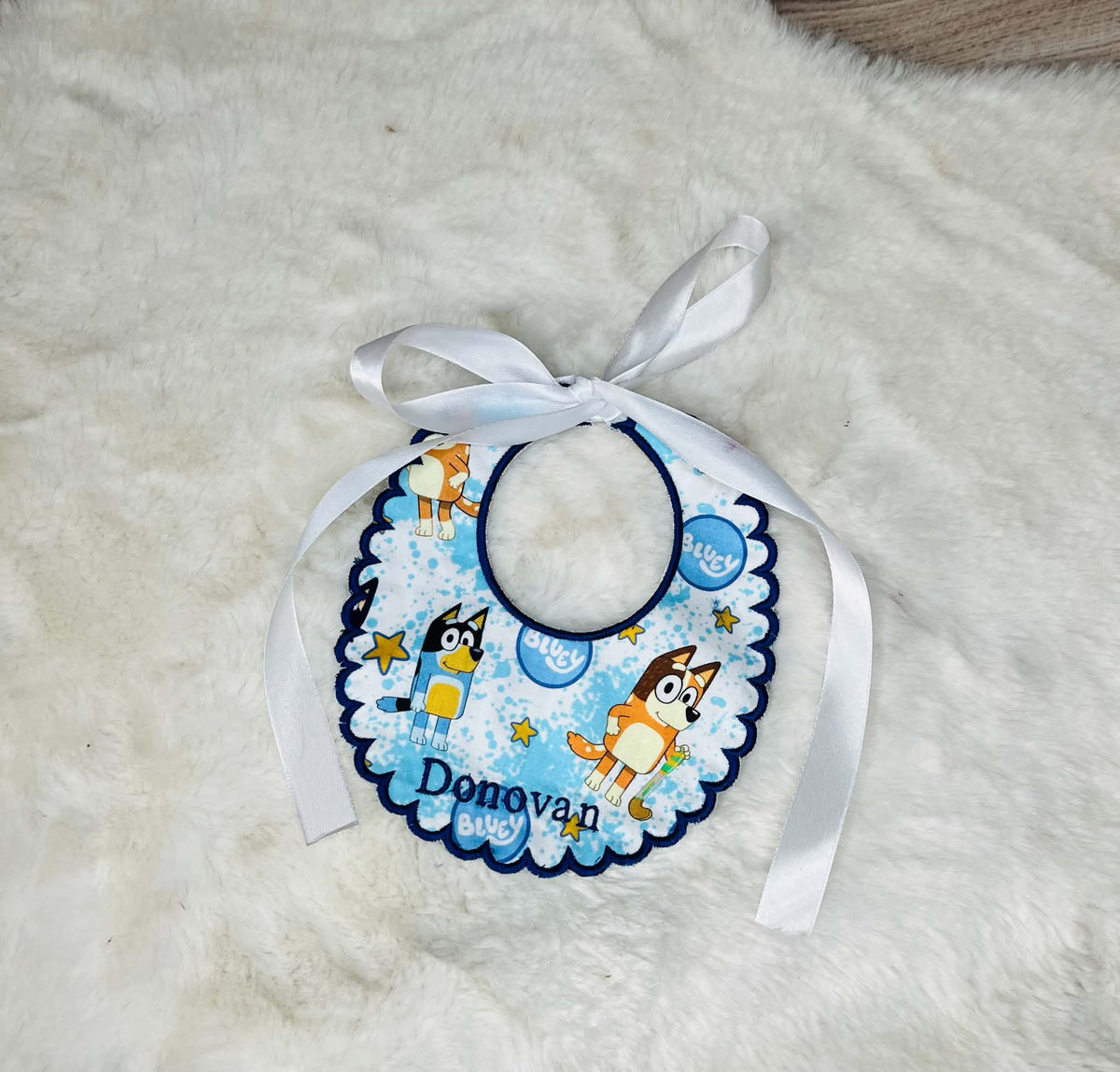 Personalised Embroidered Bluey Bib