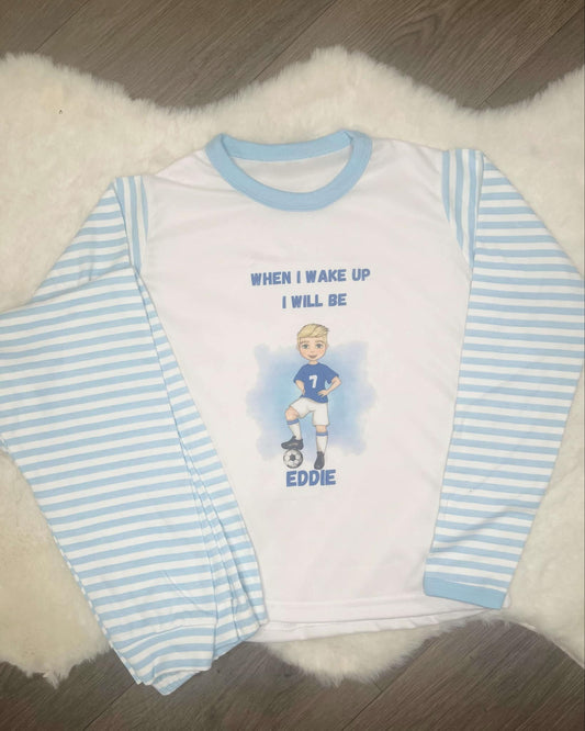Personalised When I Wake Up Footballer Birthday Pyjamas