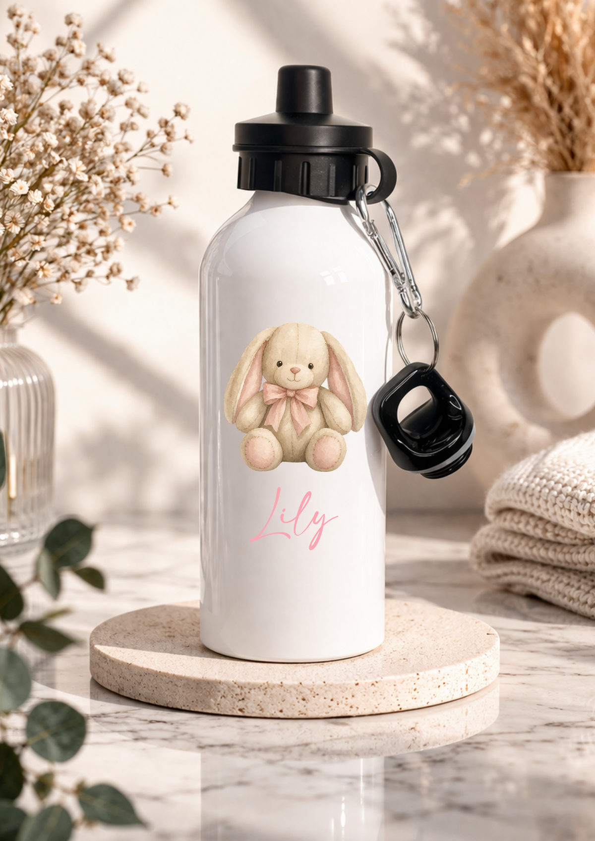 Personalised bunny children's water bottle