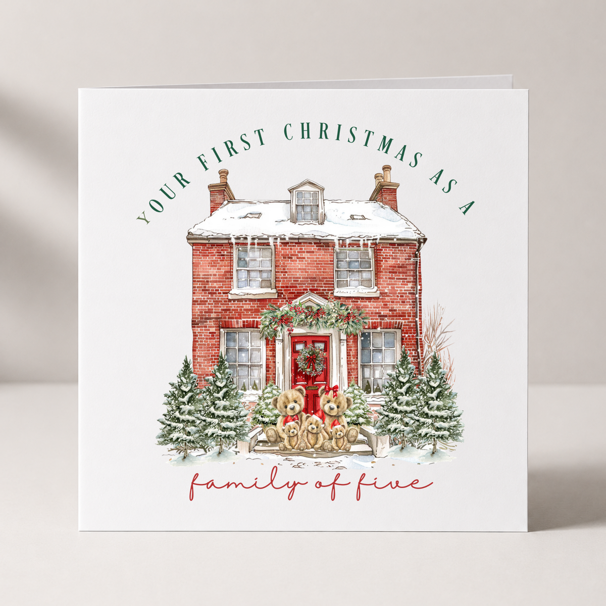 First Christmas as a Family Personalised Card with custom names and wording