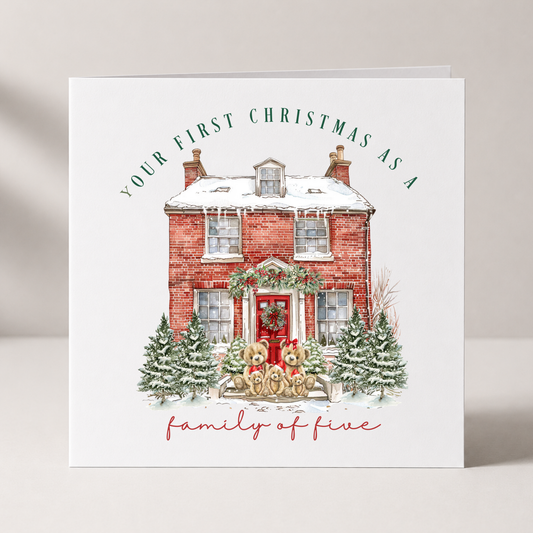 First Christmas as a Family Personalised Card with custom names and wording