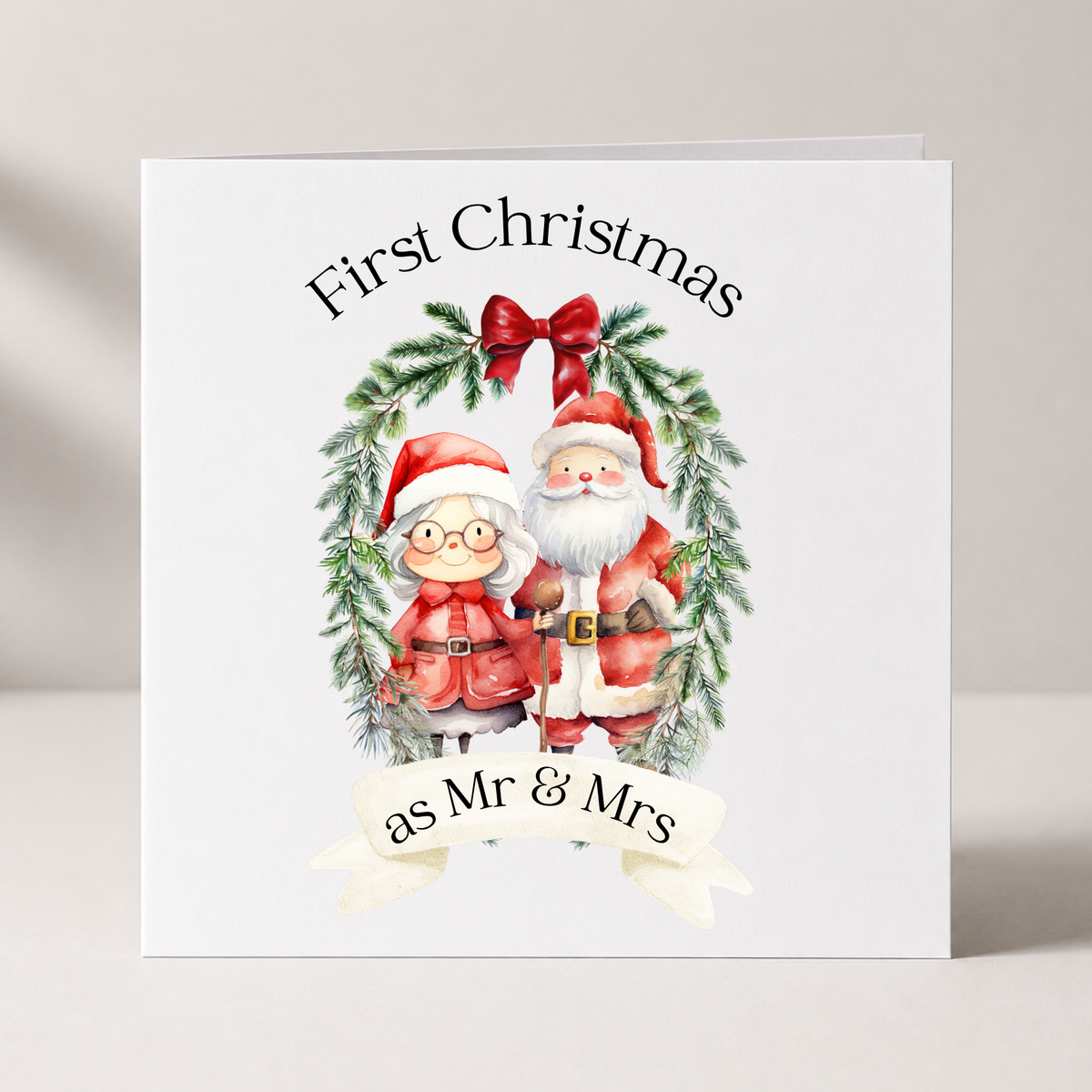 First Christmas as Mr & Mrs Card with custom names and wording