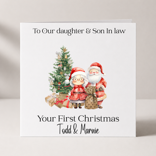Daughter and Son-in-Law Christmas Card with custom names and wording