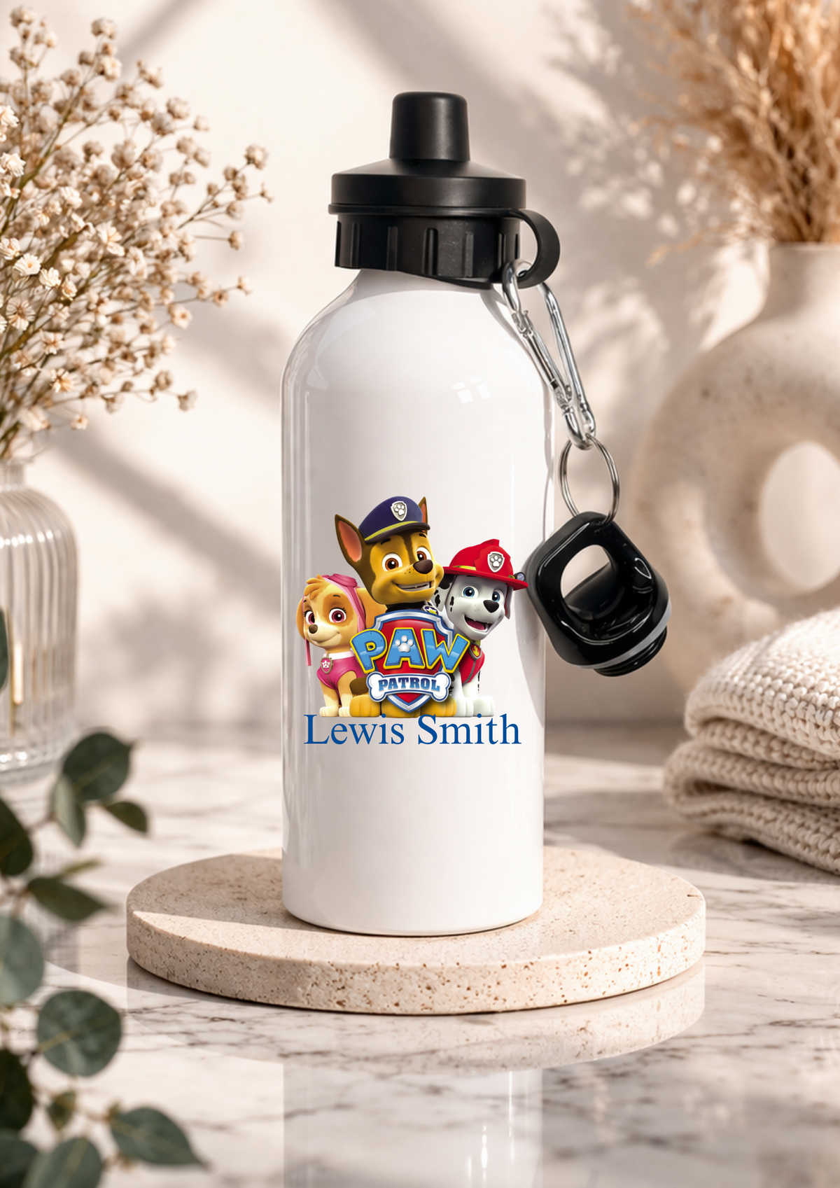 Personalised pup rescue children's water bottle