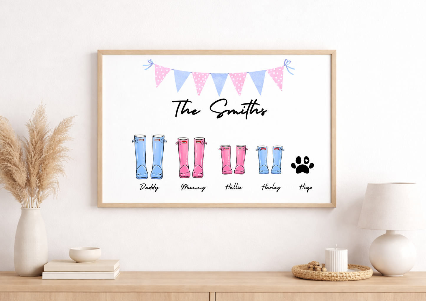 Personalised Family Welly Boot Print